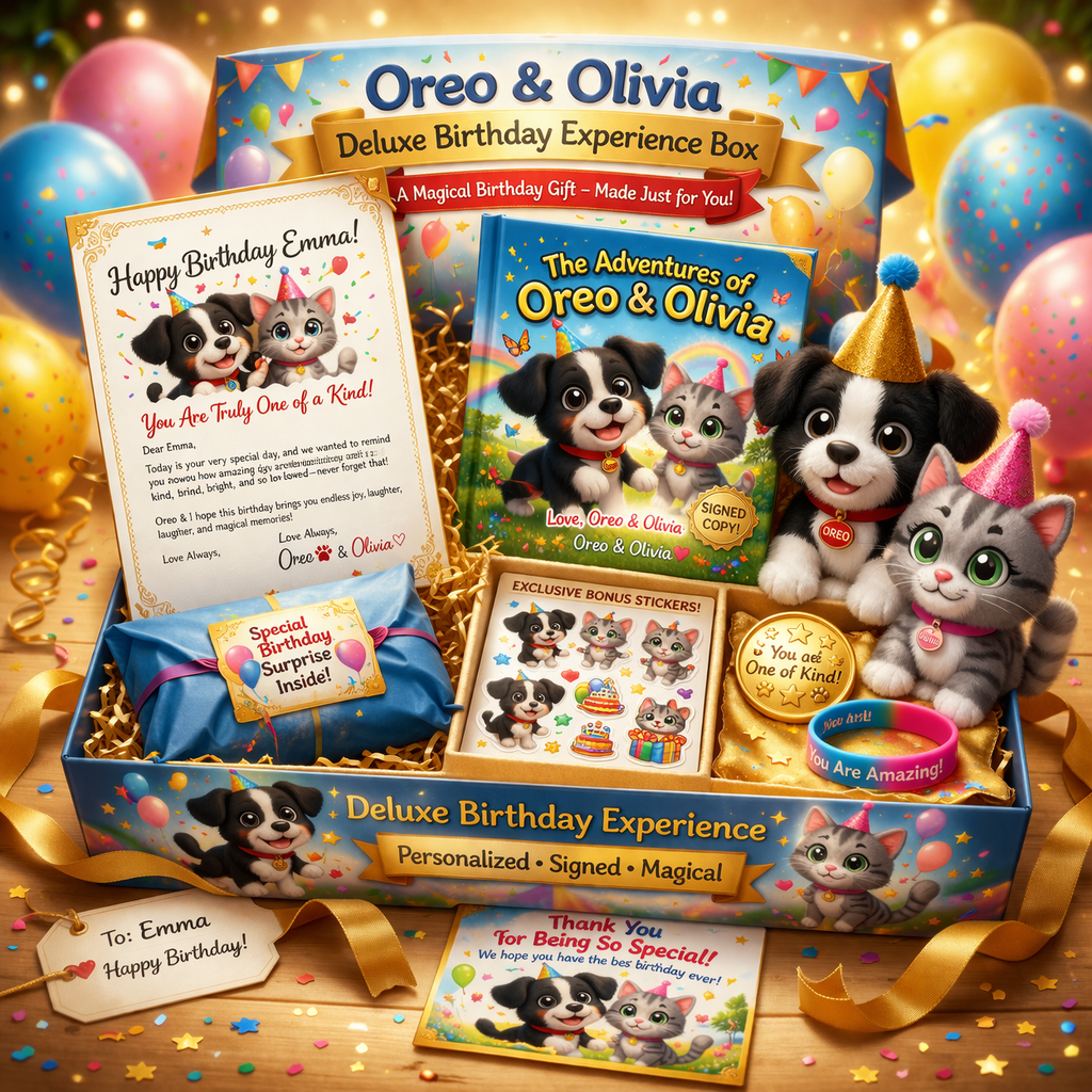 Oreo & Olivia Deluxe Birthday Experience Box ($49.99) 🎉💛